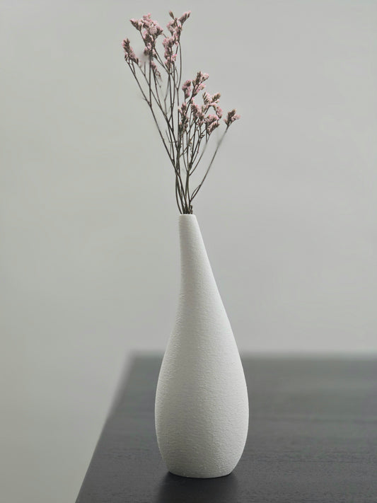 Modern Decorative Vase – Minimalist Textured Flower Vase, Durable Ceramic-Look, Waterproof Home Decor Accent